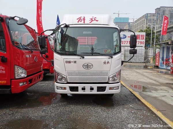 今日推荐解放卡车j6f130马力416米宽体单排厢式