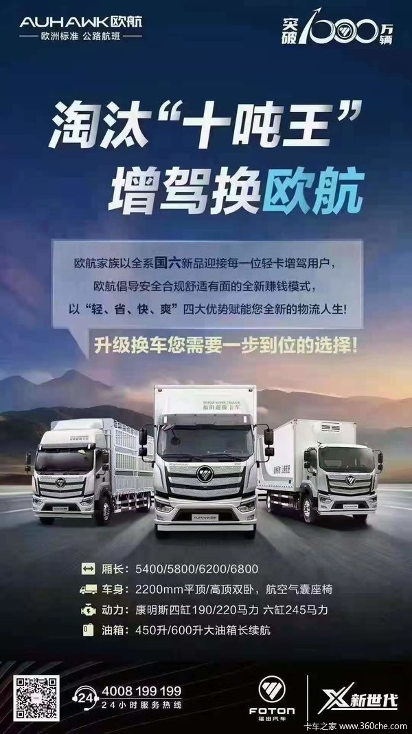 盐城福航”欧航国六康明斯超级卡车”火热大卖中