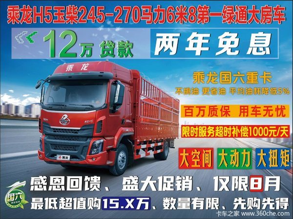 乘龙汽车国六绿通房车 赚钱好帮手 省油节能王