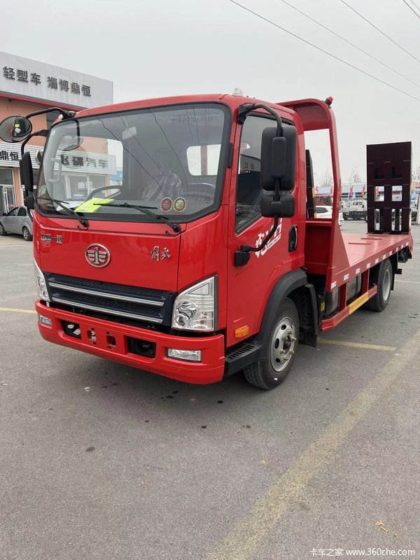 一汽解放平板运输车,挖机专用,可拉75,140马力,8速高低挡