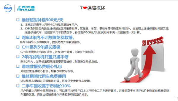 上汽轻卡敢于承诺，好产品一定要勇于承诺
