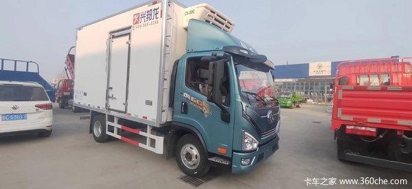 解放高端轻卡虎6G，搭载康明斯160/172马力发动机，冷藏专用