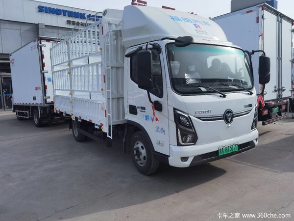 福田奥铃 智蓝EL 4.5T 4.17米单排纯电动仓栅式轻卡100.46kWh