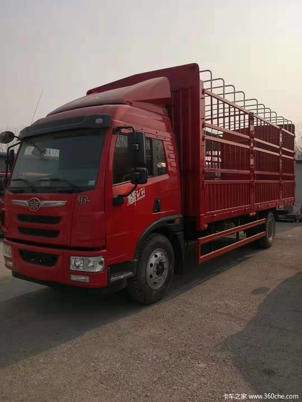 解放 麟vh 190马力 6.2米排半仓栅式载货车(ca5160ccypk62l5e5a85)12.