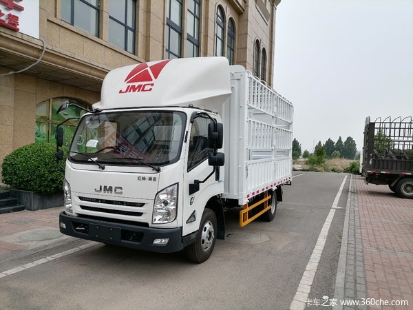 国六江铃凯运蓝鲸高栏车型箱内宽245米152马力