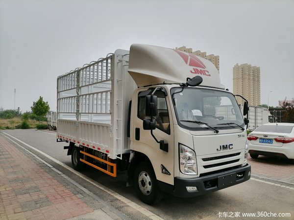 国六江铃凯运蓝鲸高栏车型箱内宽245米152马力