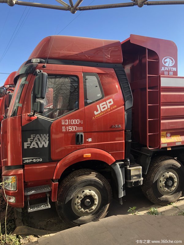 j6p500马力76米自卸河南骏通货厢底8边6海沃顶