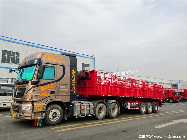 自卸加高栏半挂车成功交付客户_湖北欧阳聚德汽车优惠促销_卡车之家
