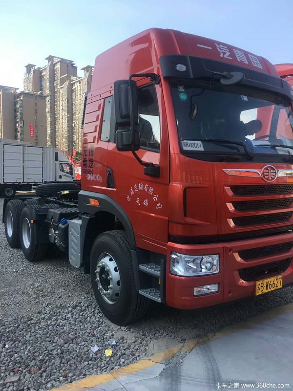 青岛解放悍V375牵引车今日交车