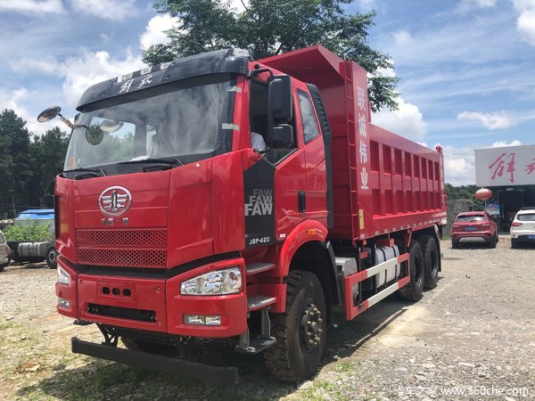 降价促销 车型名称 一汽解放 j6p重卡 山区版 420马力 6x4 6米自卸车