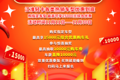 买车省钱的秘密---就在江淮轻卡11.11购车狂欢节