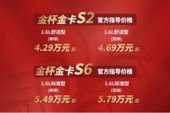 上市即爆款！金杯金卡S6/S2限时“金喜”火热进行中