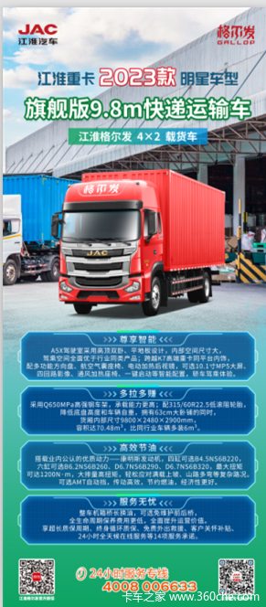 江淮格尔发A5XⅢ高顶驾驶室搭载康机260马力,欢迎新老客户试乘