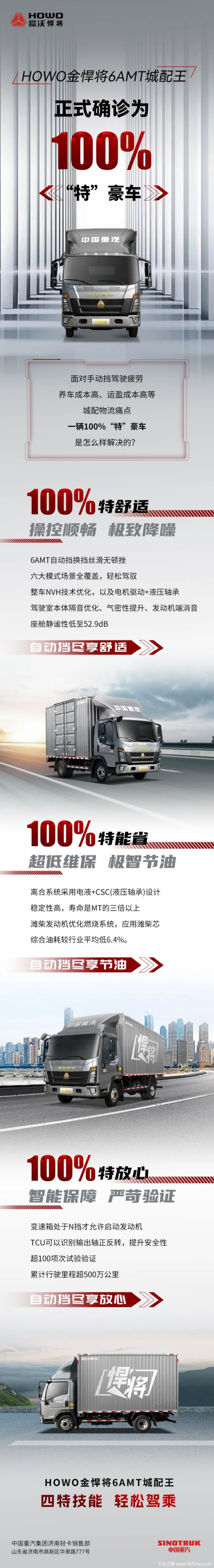HOWO金悍将6AMT城配王,正式确诊为:100%“特”豪车