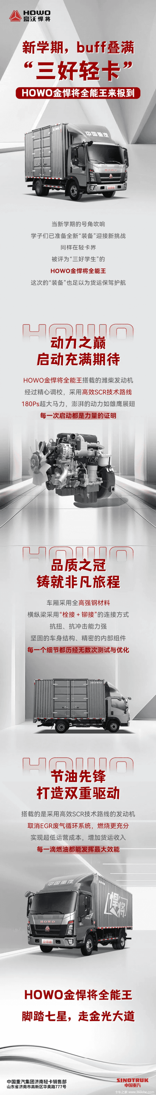 “三好轻卡”HOWO金悍将全能王来报到 新学期,Buff叠满