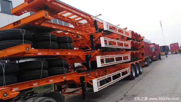 高强度骨架车骨架式集装箱半挂车图片