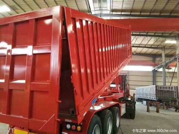 平板后翻自卸车自卸半挂车图片