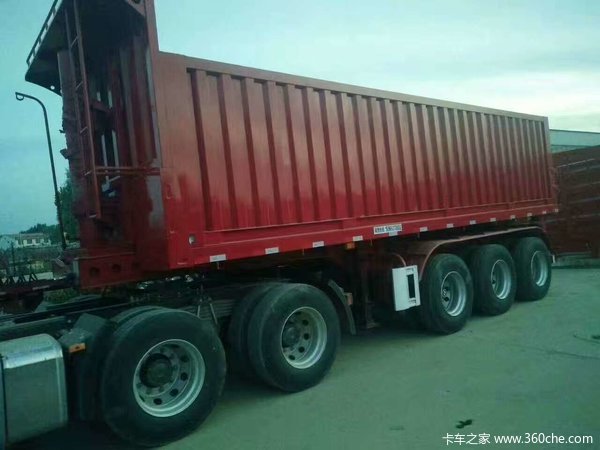 平板后翻自卸车自卸半挂车图片