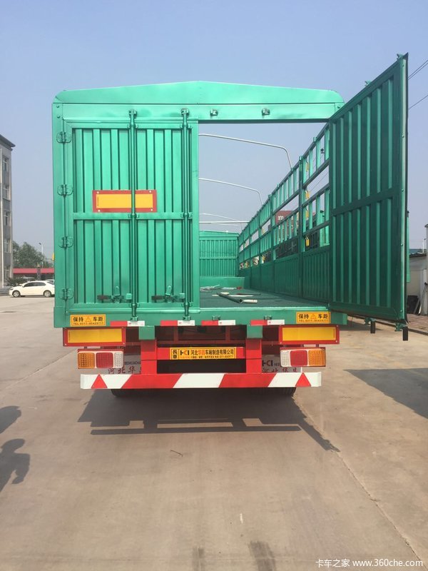 13米鹅颈高低板高栏仓栅式半挂车图片