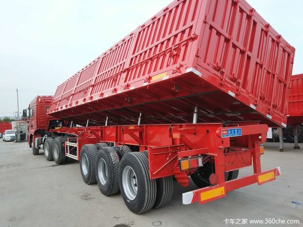 11米侧翻自卸车自卸半挂车图片