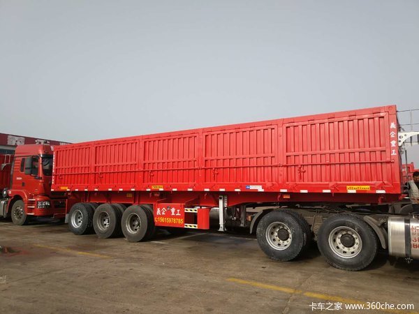 11米侧翻自卸车自卸半挂车图片