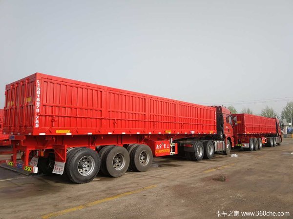 11米侧翻自卸车自卸半挂车图片