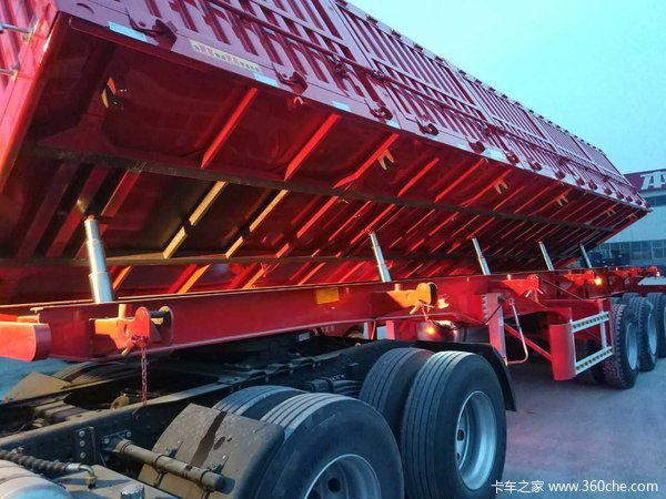 11米侧翻自卸车自卸半挂车图片