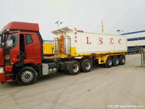 8.5-10.5米平板自卸车自卸半挂车图片