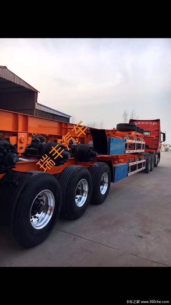 大单胎骨架车集装箱式半挂车图片