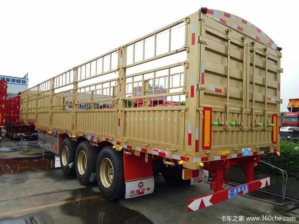 锣响13米苍拦车仓栅式半挂车图片