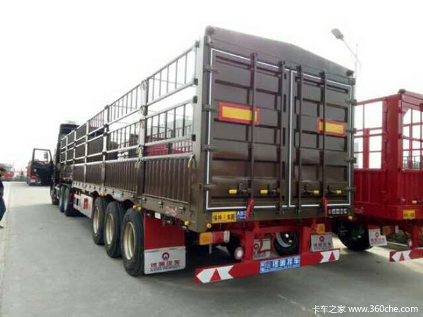 锣响13米苍拦车仓栅式半挂车图片