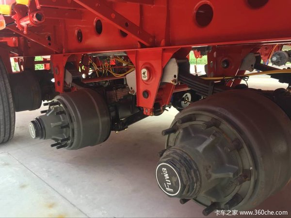 13米红荷高低板高栏仓栅式半挂车图片