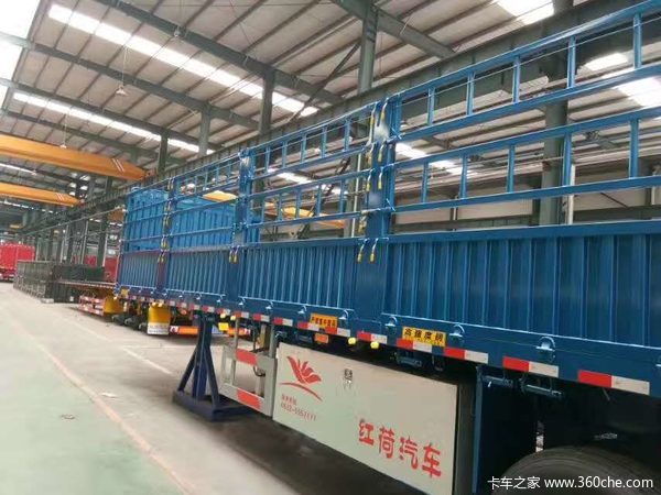 13米平直高栏仓栅式半挂车图片