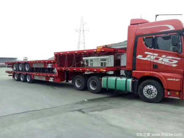 13.75米物流专用轻量化平板低平板半挂车图片