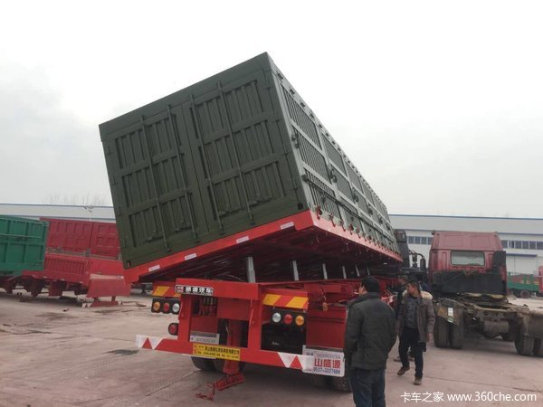 东旭9-13米平板侧翻挂车自卸半挂车图片