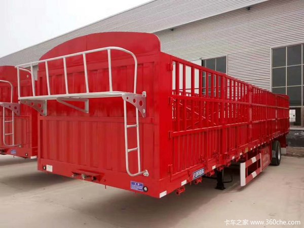 苍蓝车，自重5.8吨，承载普货55吨仓栅式半挂车图片