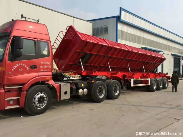 后翻侧翻自卸半挂车图片