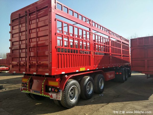 仓栅式隐藏油顶后翻半挂车自卸半挂车图片