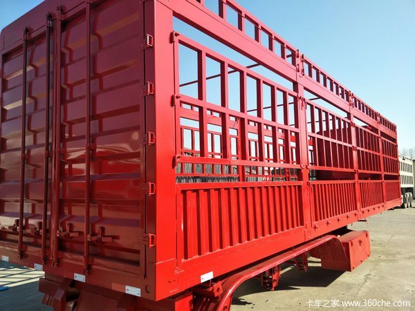 仓栅式隐藏油顶后翻半挂车自卸半挂车图片