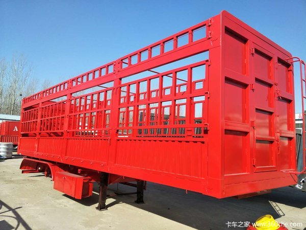 仓栅式隐藏油顶后翻半挂车自卸半挂车图片