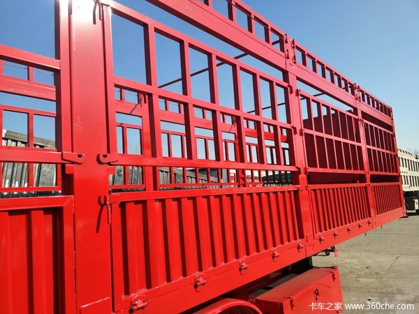 仓栅式隐藏油顶后翻半挂车自卸半挂车图片