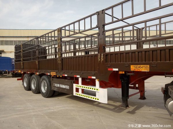 13米高低板仓栏保拉50吨仓栅式半挂车图片