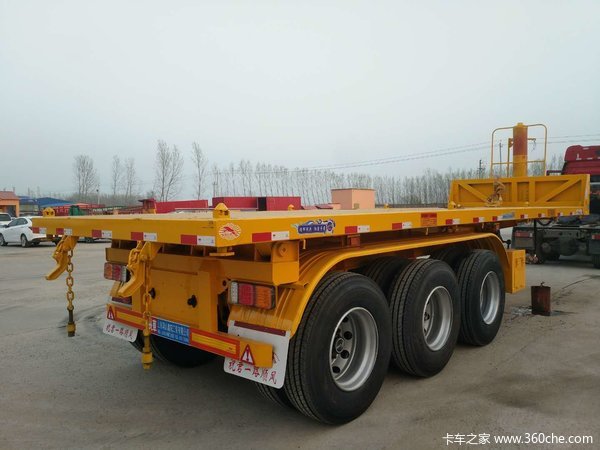 山东鑫阳专业制造平板后翻自卸车平板式半挂车图片