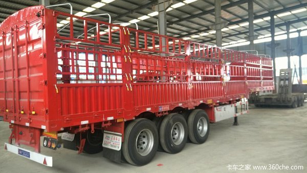 13米高低板仓栏仓栅式半挂车图片