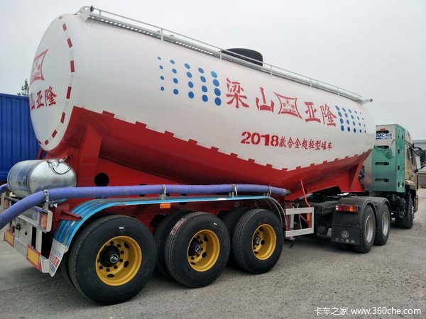 36立方自重仅5.5吨！超轻型散装水泥罐车，罐车专用合金高强耐磨钢制作罐式半挂车图片