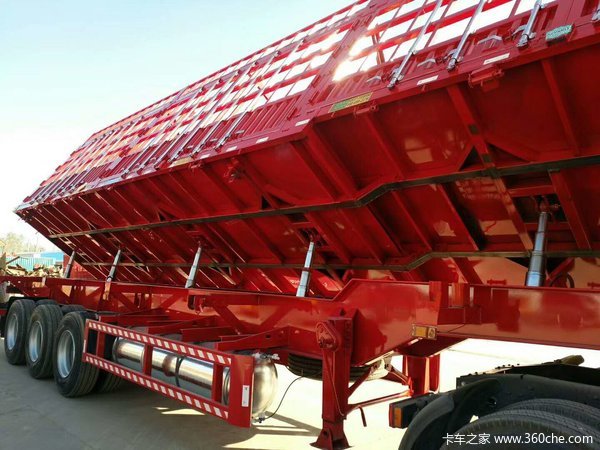 山东鑫阳专业制造重型隐形苍栏侧翻可上户拉货多自卸半挂车图片