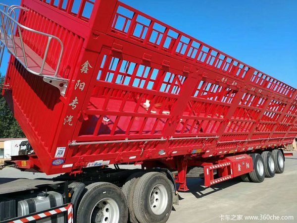 山东鑫阳专业制造重型隐形苍栏侧翻可上户拉货多自卸半挂车图片