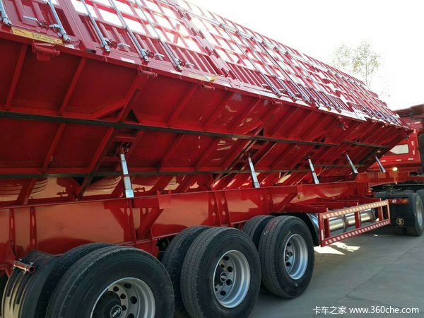 山东鑫阳专业制造重型隐形苍栏侧翻可上户拉货多自卸半挂车图片