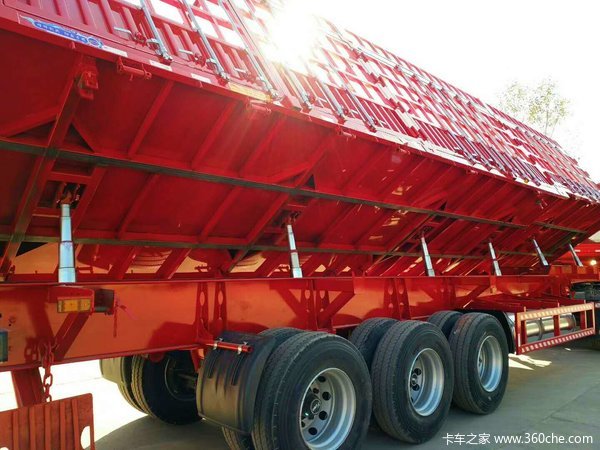 山东鑫阳专业制造重型隐形苍栏侧翻可上户拉货多自卸半挂车图片