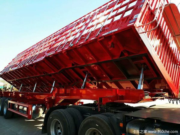 山东鑫阳专业制造重型隐形苍栏侧翻可上户拉货多自卸半挂车图片